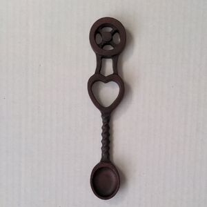 Welsh Love Spoon Mahogany Handcrafted Vintage 9 Inches Handmade John Arnold